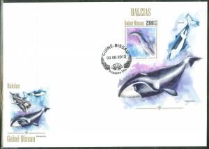 GUINEA BISSAU 2013 WHALES  SOUVENIR SHEET  FIRST DAY COVER