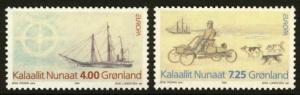 Greenland 268-9 MNH EUROPA, Ships, Car, Dog