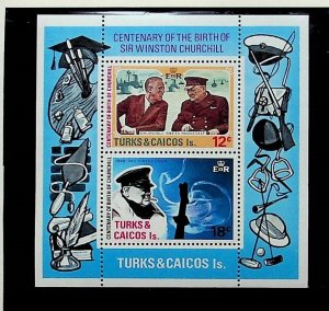 TURKS & CAICOS ISL. Sc 297-8+298a NH SET+S/S OF 1974 - CHURCHILL