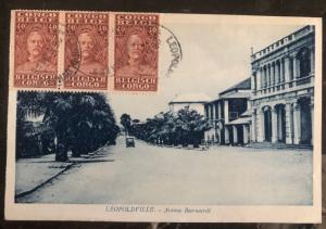 1921 Leopoldville Belgian Congo RPPC Postcard Cover to Turin Italy Beernaerdt Av