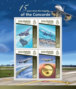 SOLOMON IS. - 2015 - Concorde Tragedy - Perf 4v Sheet - Mint Never Hinged
