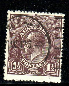 AUSTRALIA #24  1918  1 1/2p KING GEORGE V      F-VF USED  b