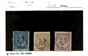 Canada, Postage Stamp, #91-93 Used, 1903 King Edward VII (AG)