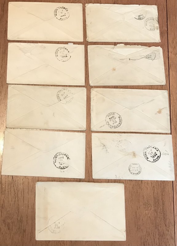 US Washington 2-Cent 1894 Issue Lot of 9 Used Covers PM 1896 SEE PHOTOS L23