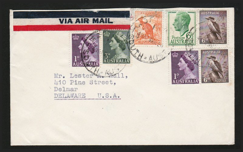 AUSTRALIA COVER PRE-DECIMAL AIRMAIL TO USA (ABOUT 1954)