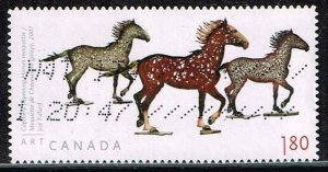 Canada 2012,Sc.#2523b used.  Art Canada - Sculptures by Joe Fafard, horses