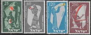 Israel # 100-103  New Year - Musicians  (4)  Mint NH