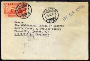 Ethiopia 1947 commercial airmail cover addressed to Denta...