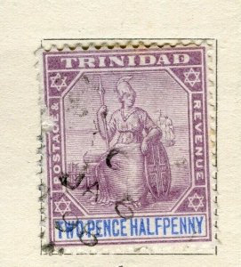 TRINIDAD; 1890s early classic QV Britannia issue used 2.5d. value