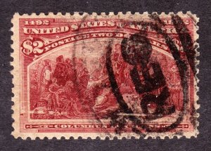 US 242 $2 Columbian Exposition Used VF appr SCV $650