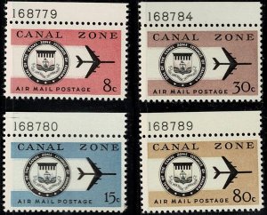 Canal Zone #C43-4,6-7 MNH airs w plate #