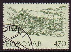 Faroe Islands 154 used 1987 Farmhouse 470o    