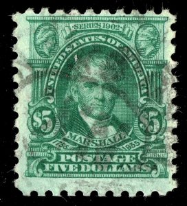 [0912] 1917 Scott#480 used $5 Marshall green cv :$35