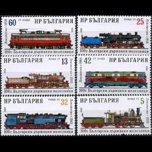 BULGARIA 1988 - Scott# 3309-14 Locomotives Set of 6 NH