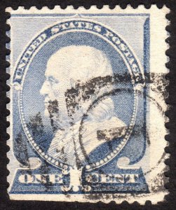 1887, US 1c, Franklin, Used, Sc 212