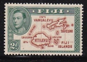 Album Treasures Fiji Scott # 120  2p  George VI  Map with no 180 Degrees Mint NH