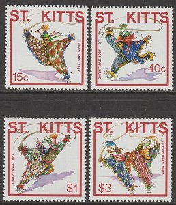 EDSROOM-11784 St Kitts 215-218 MNH 1987 Complete Carnival Clowns Christmas