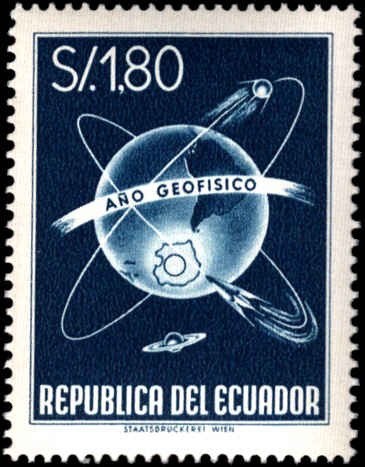 Ecuador #650, Complete Set, 1958, Intl. Telecommunication Union, Space, NH