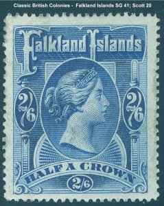 Falkland Islands Scott 20, SG 41 - Hinged with Disturbed Gum