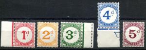 Tristan Da Cunha SC# J1-5 (SG#D1-5)  Postage Due set MNH 