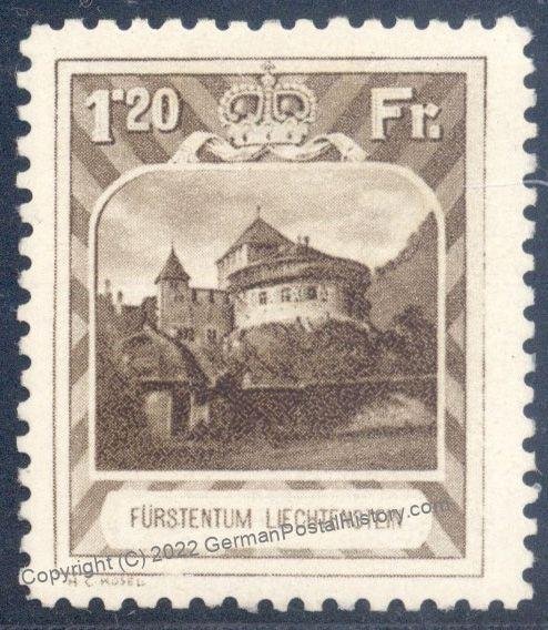 Liechtenstein 1930 Vaduz Castle 1.20Fr Sc105 MNH 109409