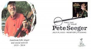 Pete Seeger FDC w/ b&w pictorial postmark  #2 of 2