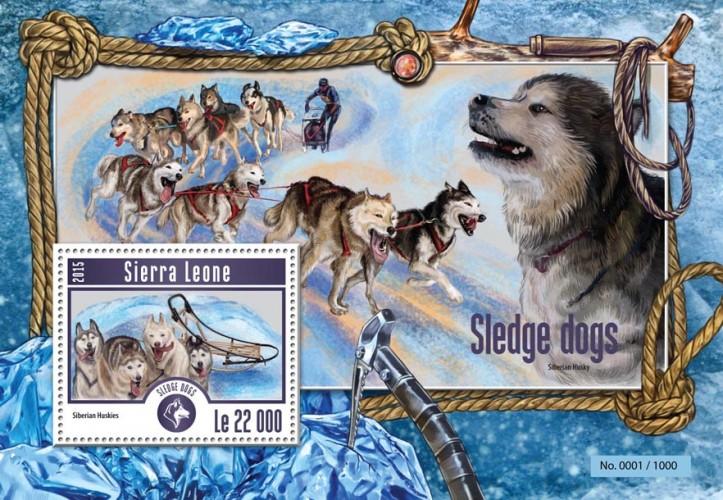 SIERRA LEONE 2015 SHEET SLEDGE DOGS srl15209b