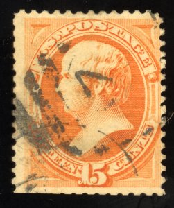 US Scott 163 Used 15c yellow orange Lot Q006 bhmstamps