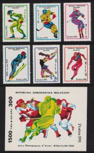 Malagasy Rep. Winter Olympic Games Albertville 6v+MS 1991 MNH SG#863-MS869