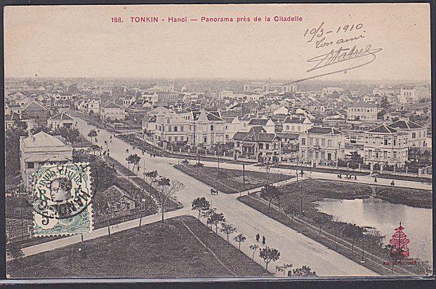 FRENCH INDOCHINA 1910 postcard HANOI to France.............................87764