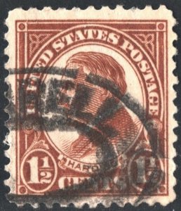 SC#553 1½¢ Harding Single (1925) Used