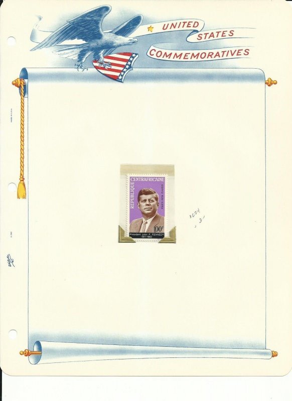 Central Africa Collection, John F. Kennedy, #C24, C24a, Sheet, Stamp, FDC