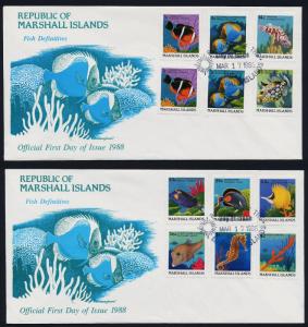 Marshall Islands 168-84 on FDC's - Fish, Marine Life