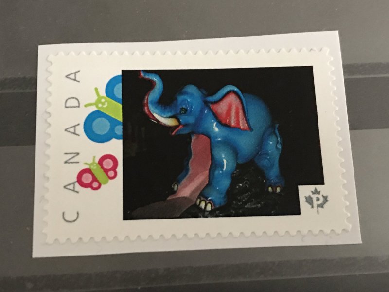 Canada Post Picture Postage * Blue Pink Elephant *  *P* denomination