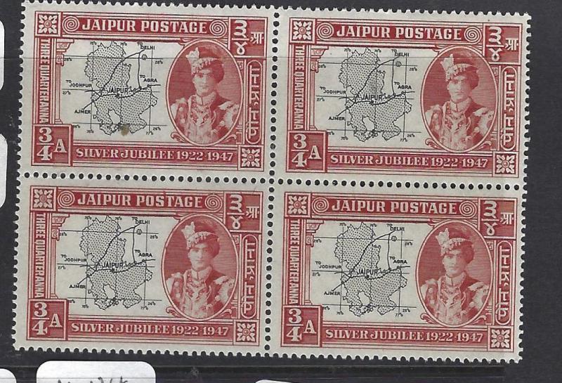  INDIA NATIVE STATE JAIPUR  (PP2407B)  SG   74     BL OF 4  MNH