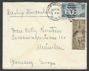 Hindenburg cover from the Race Around the World in 20 Days of 30.Sept.1936