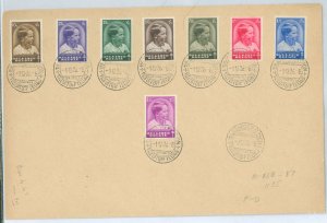 Belgium B180-B187 1936 Prince Baudouin Anti-Tuberculosis semi-postal set of eight on an unaddressed uncacheted oversized FDC