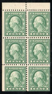US #498e BOOKLET PANE, F/VF+ mint never hinged, Super Nice!