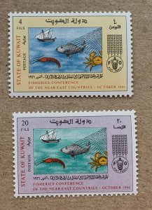 Kuwait 1966 FAO/Fisheries Conference, MNH. Scott 335-336, CV $4.25. Mi 329-330