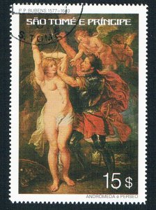 St Thomas & Prince 444 Used Painting Ruben Nude 1 1977 (BP78606)