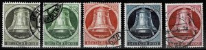 Berlin 1951,Sc#9N75 used, compl. set, re-engraved Freedom Bell