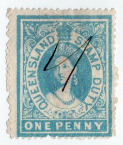 (I.B) Australia - Queensland Revenue : Stamp Duty 1d (1869)