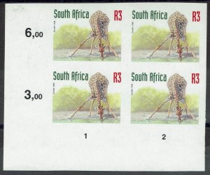 SOUTH AFRICA 1997 GIRAFFE R3 ERROR IMPERF BLOCK MNH **