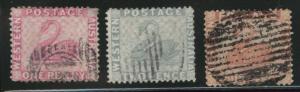 Western Australia Scott 59-61 Used 1888 Swan set CV$46