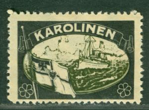 German Colonies- CAROLINE ISLANDS 1919 Kaiser's YACHT mourning issue - WMK MNH