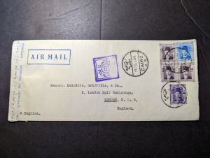 1940 Egypt Airmail Cover Cairo to London England