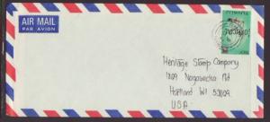 Tuvalu to Hartland,Wi 1984  # 10 Size Cover