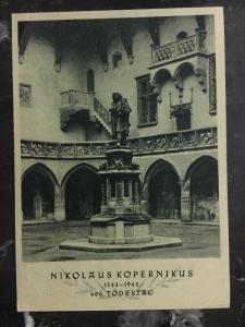 1943 Krakow Poland Germany GG Picture PostCard cover Nicolaus Copernicus Statue