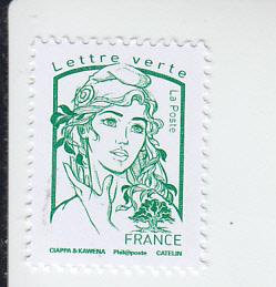 2016 France Marianne Green Letter Reissue (Scott NA) MNH