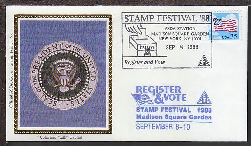 ASDA Stamp Festival 1988 Register Vote Colorano Cover 